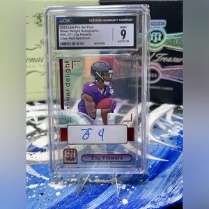 2023 Leaf Pro Set Pure Zay Flowers SD-ZF1 Red Spectrum Auto #d 1/2 CGC 9/Auto 10